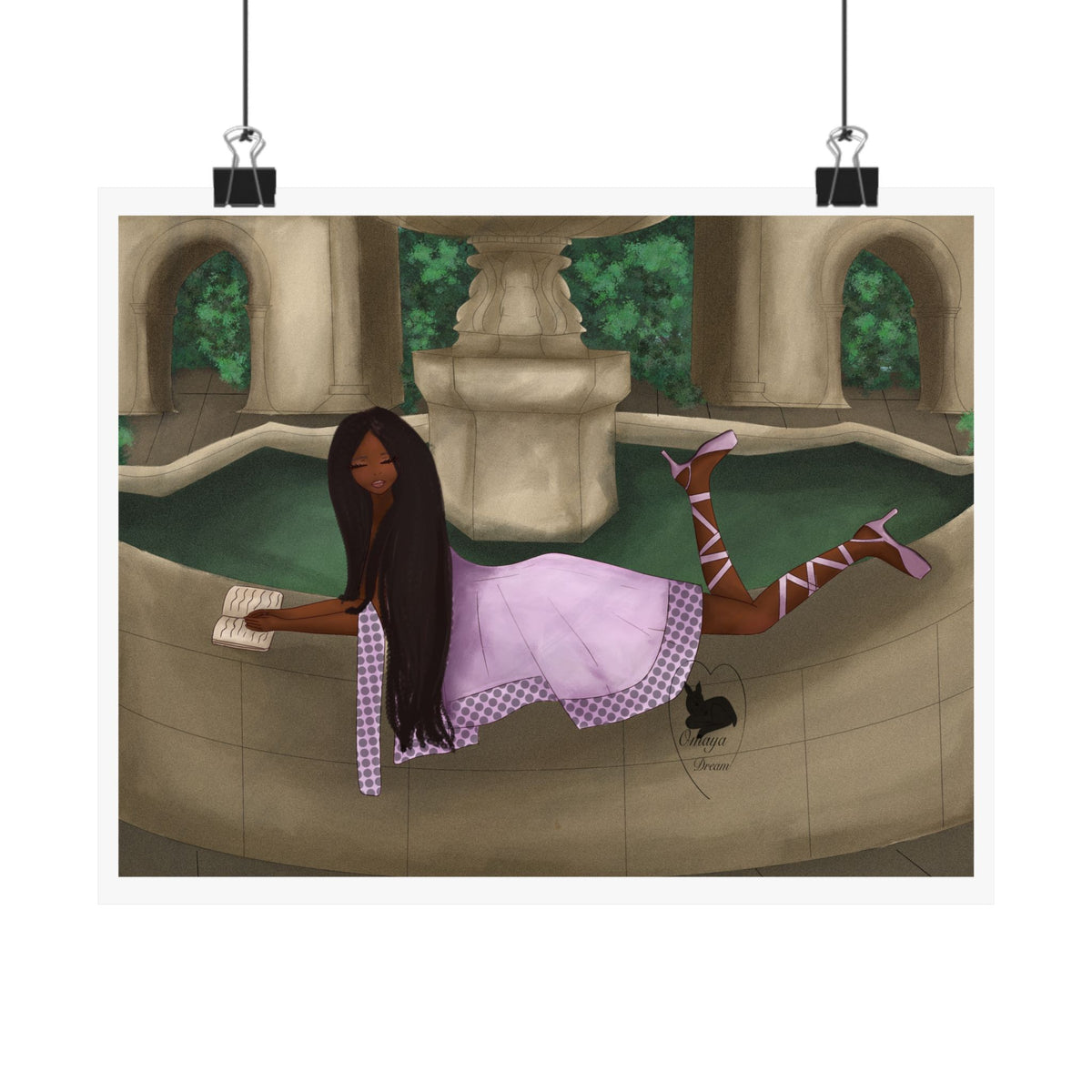 Matte Horizontal Poster—Reverie at the Fountain