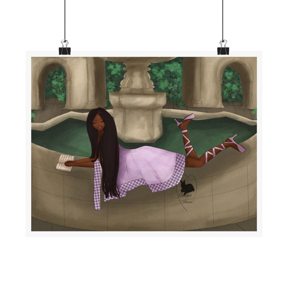Matte Horizontal Poster—Reverie at the Fountain